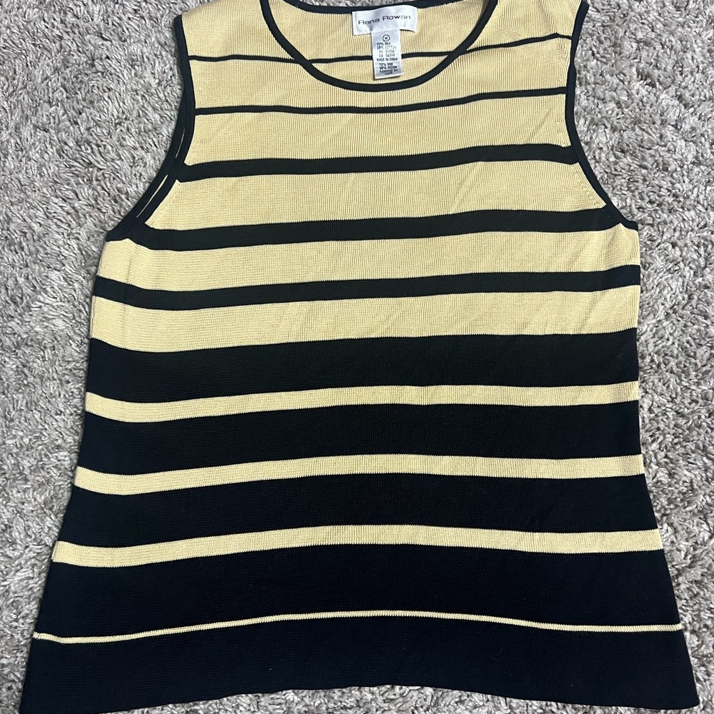 Rena Rowan Silk Striped Tops for Women Medium